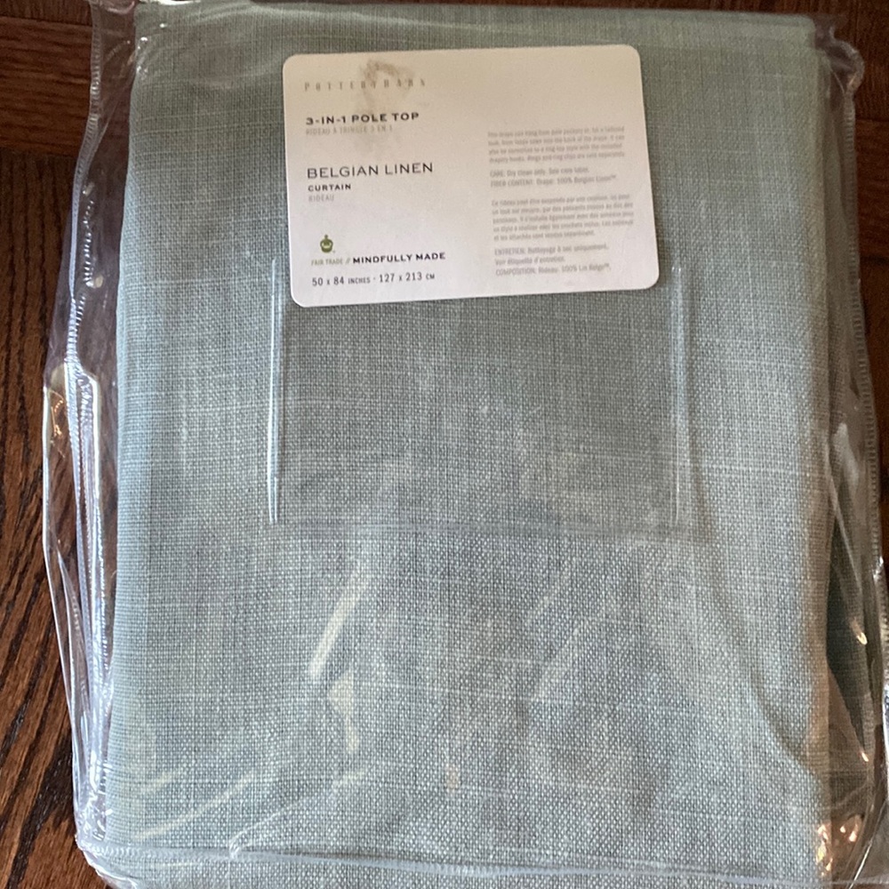 Pottery Barn Belgian Linen Curtain 50x84"